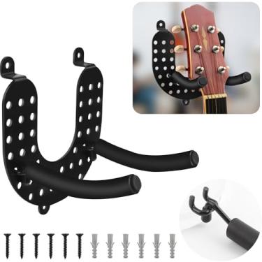 Imagem de CENELO FUYAHA Suporte de parede para guitarra – cabides de parede de metal para guitarra, suporte de parede em forma de U, suporte de parede para guitarra acústica, banjo, baixo, bandolim, ukulele