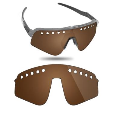 Imagem de Fiskr Lentes polarizadas de substituição compatíveis com óculos de sol Oakley Sutro Lite Sweep Vented OO9465, resistente a impactos e ajuste perfeito - marrom âmbar