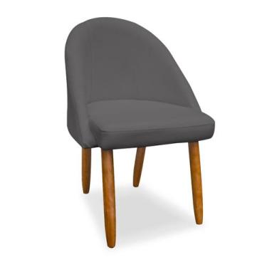 Imagem de Poltrona Cadeira Lua Veludo Sala de Jantar - Leo Decor, Grafite