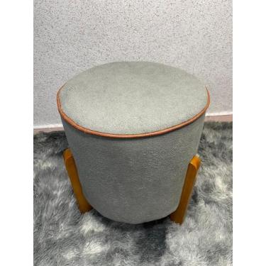 Imagem de Banqueta Puff Redondo Thor - Leo Decor, Cinza