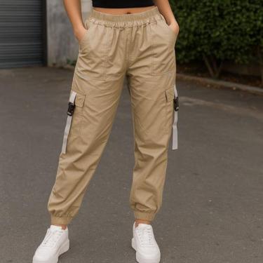 Imagem de Calça Cargo Feminina com Bolsos Fivela e Detalhe Refletivo - Lush Worl