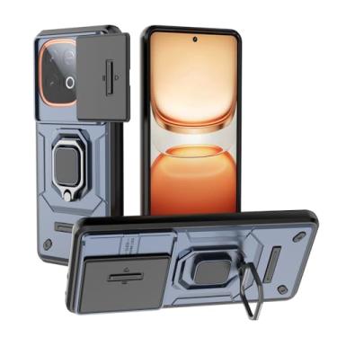 Imagem de Kukoufey Compatível com Vivo iQOO Z10 Turbo Pro Bracket Shell, com capa de lente de câmera deslizante compatível com Vivo iQOO Neo 10 5G ‎I2405 / Y300 GT V2452GA capa azul