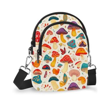 Imagem de Yrebyou Bolsa para celular pequena bolsa transversal feminina alça de ombro carteira casual viagem com alça ajustável, Bege, Tendência