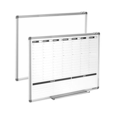 Imagem de KODAPAGE Quadro branco apagável a seco para parede, calendário de quadro branco 61 x 45 cm, quadro branco com calendário semanal com horários de hora em hora, pendurado nos dois lados