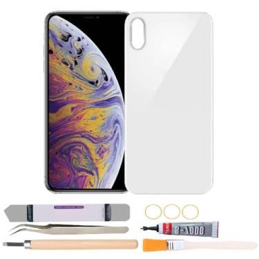 Imagem de Substituição da capa de vidro traseira traseira compatível com iPhone Xs Max 15.5 cm com kits de ferramentas de reparo (branca)