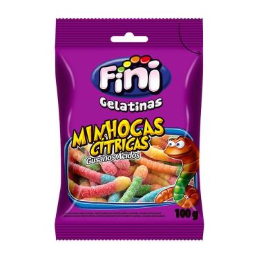 Imagem de Balas de Gelatina Fini Minhocas Cítricas  100g