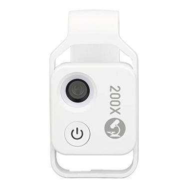 Imagem de Phefop Mini Microscópio Mini Microscópio LED de Suporte de Suporte Com CPL para Metal Jade, Ampla Compatibilidade para Telefones Celulares (Branco)