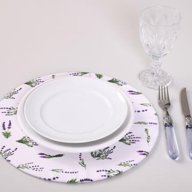 Imagem de Sousplat Estampado Allegra 2 Peças Capa  e Base MDF 35cm Diâmetro 100% Poliéster - Lavanda