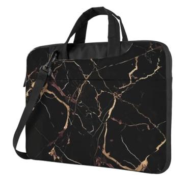 Imagem de Capa para laptop preta dourada à prova de choque protetora para notebook bolsa portátil para laptop à prova d'água para homens e mulheres, Preto, 13 inch