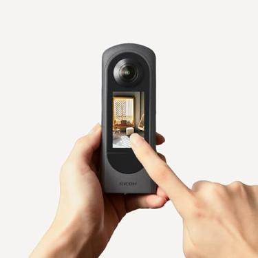 Imagem de Ricoh Pacote de câmera Theta X 360 com tripé e plano inicial de 12 meses Matterport – Câmera de 60 MP 5,7 K 360° para imóveis, construção, passeios virtuais e Google Street View