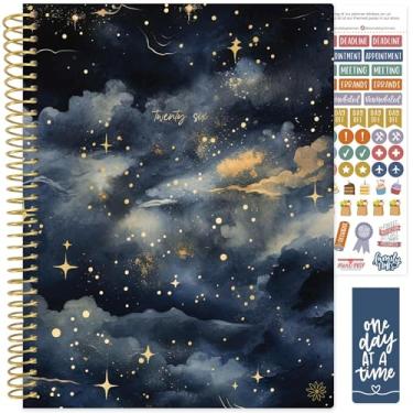Imagem de bloom daily planners Agenda 2026 (janeiro a dezembro) - 21,6 cm x 28 cm Livro organizador de agenda semanal e mensal com adesivos e abas - capa macia flexível - céu noturno