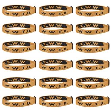 Imagem de Pmormyy 18 peças de pulseiras WWJD para mulheres e homens, pulseiras de presente em massa de Jesus Cristão, ajustável, What Would Jesus Do, Fibra de poliéster, Sem Pedra Preciosa