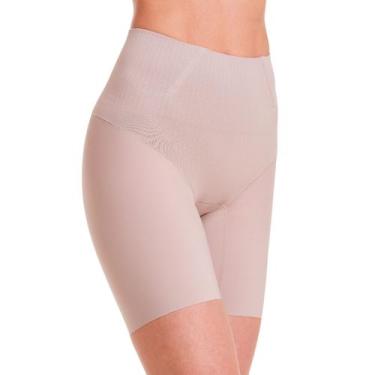 Imagem de Calcinha Shorts Bermuda Modeladora Reduz Barriga Plie 80433, G, Cupuaç