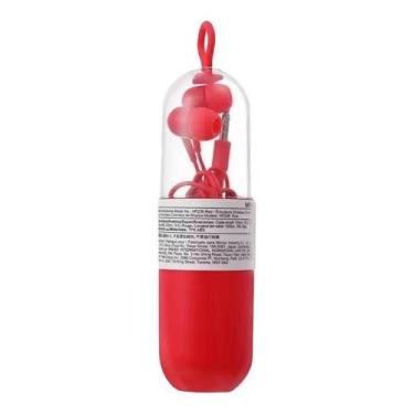 Imagem de Fone De Ouvido Com Fio E Estojo Conector P2 - Vermelha - Miniso