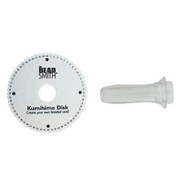 Imagem de 64 Slot Kumihimo Disk Plus Clear Kumihimo Handle.for use with up to 40 Strings! Extra Thick Foam for fine Threads, Wire & Beaded Kumihimo
