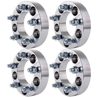 Imagem de ECCPP Conjunto de 4 espaçadores de roda de 3,2 cm 5 x 4,5 5 x 114,3 kit adaptador espaçador de roda com furo de cubo M 12x1,5 87,1 mm para Blazer Camaro Corvette Firebird Jimmy XLR 5 Lug Prata
