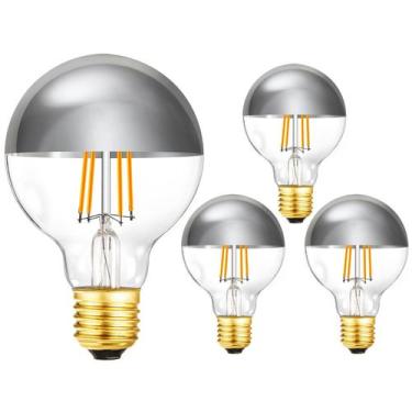 Imagem de Lâmpada LED Leools Half Chrome 6W (60W Equiv) G80/G25 E26