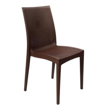 Imagem de Cadeira Rattan Polipropileno Mesa Jantar Cozinha Varanda Jardim Piscin