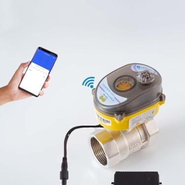Imagem de Abplag Válvula De Esfera Elétrica Inteligente Válvula De Esfera De Passagem Total De 1 Polegada Tuya App Válvula De Corte De Água Inteligente Wifi, Atuador 24 V Ac110 V-230 V Adaptador De Energia E
