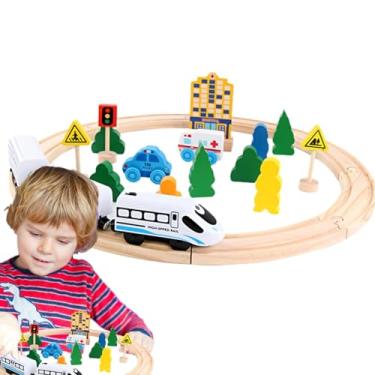 Imagem de Conjuntos de trem de brinquedo, conjunto de trilhos de trem | Conjunto de trem modelo com trilhos de,Conjunto de brinquedos alimentados por bateria, atividades de aprendizagem pré-escolar para menino