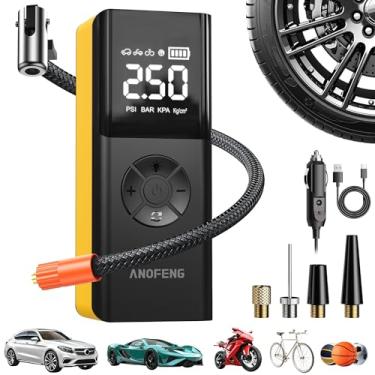 Imagem de ANOFENG Bomba De Ar Portátil Para Encher Pneus, Compressor Sem Fio Bicicleta Com Visor Digital Valores Duplos, 18000 Mah E 150 Psi Veículos, Motocicletas, Bicicletas, Bolas, Tipo Uso Duplo (Soquete