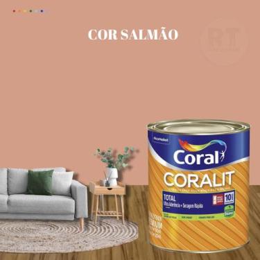 Imagem de Esmalte Sintético Base Água Coral Coralit 800ml Tinta Cor Laranja  Ace