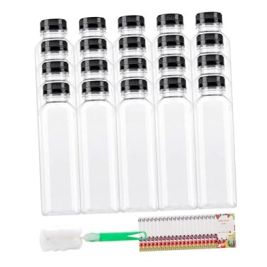 Imagem de Fenteer 20 garrafas de vazias, garrafas de água transparentes a granel, jarras quadradas multiuso para bebidas caseiras, piqueniques de trabalho em bar, 500ml