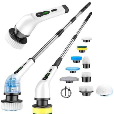 Imagem de Escova De Limpeza Ajustável Janela Banheiro e Cozinha Ferramenta 9 em 1 KIT Recarregável