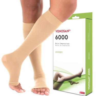 Imagem de Meia Compressiva 6000 AD 3/4 Panturrilha 20-30 mmHg Pé Aberto Bege - V