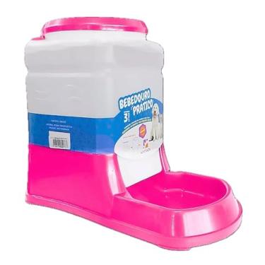 Imagem de Bebedouro Automatico Cães Cachorros Gatos Pratico 3Litros (ROSA, 3L)
