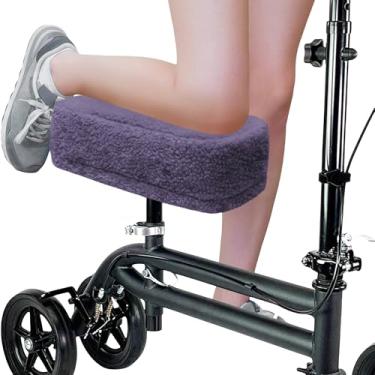 Imagem de SPRING SEAON Capa de almofada de trotinete de joelho para adultos, almofada macia de pelúcia confortável para scooters de joelho e acessórios de andador para alívio da dor (roxa)