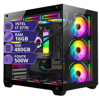Imagem de PC Gamer Cpu Intel i7 3.4ghz SSD 480GB Memoria Ram 16gb 500w