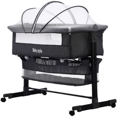 Imagem de Berço Infantil Portátil Moisés Co-Sleeper Bed Balanço Acoplado Cama com Mosquiteiro para Bebê Recém-Nascido Viagem 10kg