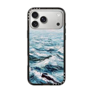 Imagem de CASETiFY Capa compacta para iPhone 17 Pro Max [fina e elegante/compatível com Magsafe/1,2 m. 2X proteção contra quedas de grau militar] - Mar azul profundo - preto transparente