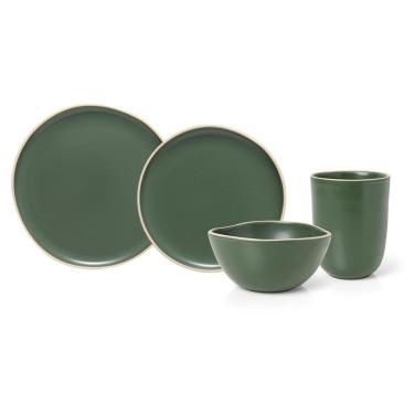 Imagem de Jogo Copa E Cia 16 Peças Vivant Em Cerâmica Verde