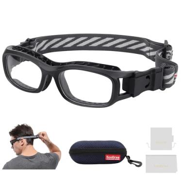 Imagem de SooGree Óculos esportivos infantis, óculos de proteção, óculos de segurança ocular, substituíveis para lentes de grau de 8 a 16 anos (YJ-LQ-G8076 preto)