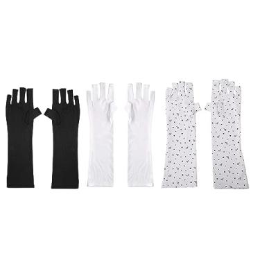 Imagem de colorski Luvas de proteção UV para lâmpada de unhas de gel, UPF50+ Luvas de proteção para manicure, luvas de proteção solar UV para mulheres (pacote com 3)
