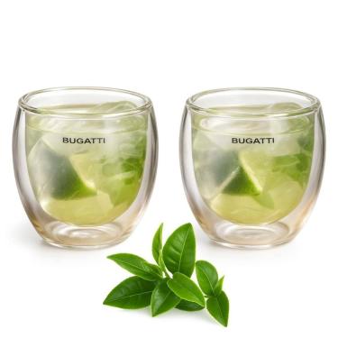 Imagem de Conjunto 2 Copos de Café Chá de Parede Dupla 250ml Bugatti