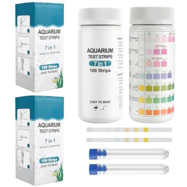 Imagem de Kit de tiras de teste de aquário, 200 peças de tiras de teste de água de aquário kit de teste de qualidade para nitrito/nitrato/oxigênio residual livre/alcalinidade total/carbonato/pH/dureza total
