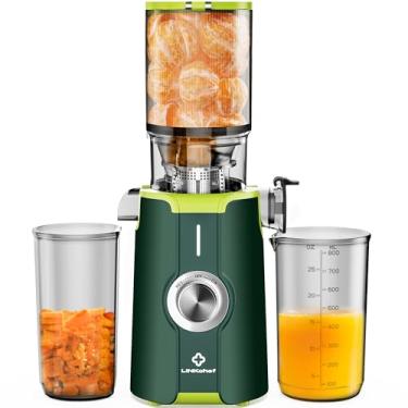Imagem de Espremedor de suco transparente Rush, máquina de suco lento com calha de alimentação de 11 cm sem preparação, serve para frutas e vegetais inteiros, máquinas LINKChef Juicer fáceis de limpar