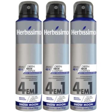 Imagem de Kit 3 Desodorante Aerossol Herbíssimo Snow Moon 150 Ml - Dana