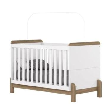 Imagem de Berço Mini Cama Ternura Henn Móveis - HENN MOVEIS, Branco e Jequitibá