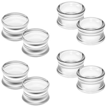 Imagem de Pexveiuu 6G-30 mm Medidores de acrílico para orelha, alargadores sólidos e vazados, alargadores leves, transparentes, duplos, alargadores de carne, brincos para mulheres e homens, Acrílico, plástico