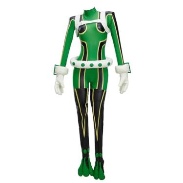 Imagem de Micotaku My Hero Academia Conjunto de fantasia de cosplay feminino Tsuyu Asui anime, roupa para festa de Halloween, Preto e verde, GG