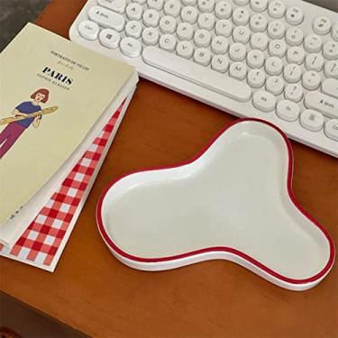 Imagem de Prato de cerâmica de flores para comida, jantar fofo, café da manhã, bolo, frutas, sobremesa, salada, lanches, pratos decorativos, cozinha, utensílios de mesa