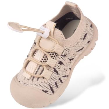 Imagem de Sapatos de primeira caminhada para bebês de 1 a 4 anos para crianças de 1 a 4 anos, sola macia, antiderrapante, malha de algodão, respirável, leve, material TPR sem cadarço, tênis para uso ao ar livre