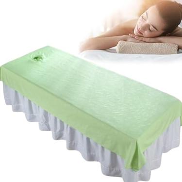 Imagem de Ouliget Lençóis de mesa de massagem à prova d'água à prova de óleo com furo, capa de cama de spa macia e limpável, capa de descanso para mesas de massagem com estampa de rosas para spa e salões de