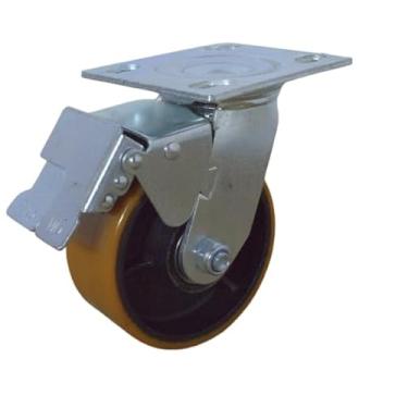 Imagem de Rodizio Industrial C/Freio 5 Pol e Roda PU - 400Kg - Ajax