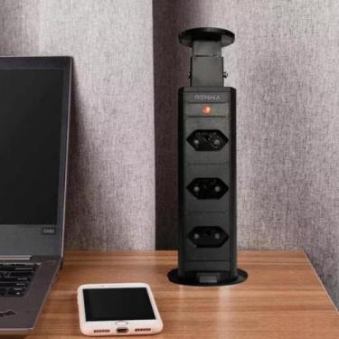 Imagem de Torre De Tomada com 3 tomadas aceita pinos de 10a/20a Retratil Embutir