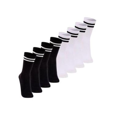 Imagem de Kit com 8 Pares de Meias Esportiva Cano Longo Lupo 3292-009 Colorido, 